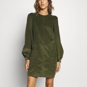 NWT Ted Baker London XAVIA A-Line cord mini dress in khaki